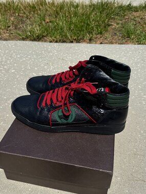 GUCCI PLAIN LEATHER SNEAKERS model 423301. All black. Size 8.5 GUCCI PLAIN LEATHER SNEAKERS model 423301. All black. Size 8.5 main image 3
